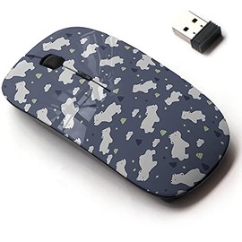 2.4G Wireless Mouse with Cute Pattern Design for All Laptops and Desktops with Nano Receiver - Cute White Polar