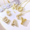 Letter Necklace Gold Initial Necklaces for Women Dainty Puffy A-Z