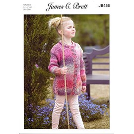 James C Brett JB456 Knitting Pattern Girls Tunic and Jacket in James C Brett Marble Chunky