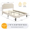 VECELO Queen Upholstered Platform Bed Frame with Adjustable Button Stitched