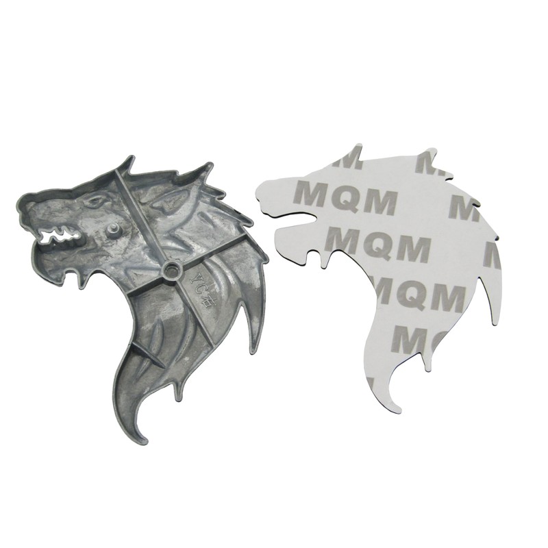 Wolf Wolf Car 3D Emblem Sticker Metal Left Right Easy