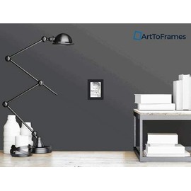 ArtToFrames 5x7 Inch Black Picture Frame, This 1.25" Custom Poster Frame is Black Steel Style, for Your Art or Photos - Comes with Regular Glass, WOMBW26-469-5x7