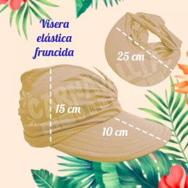 Grupo Carnavallia Visera Grande Caqui Fruncido Mujer Sol Gorra Playa Verano