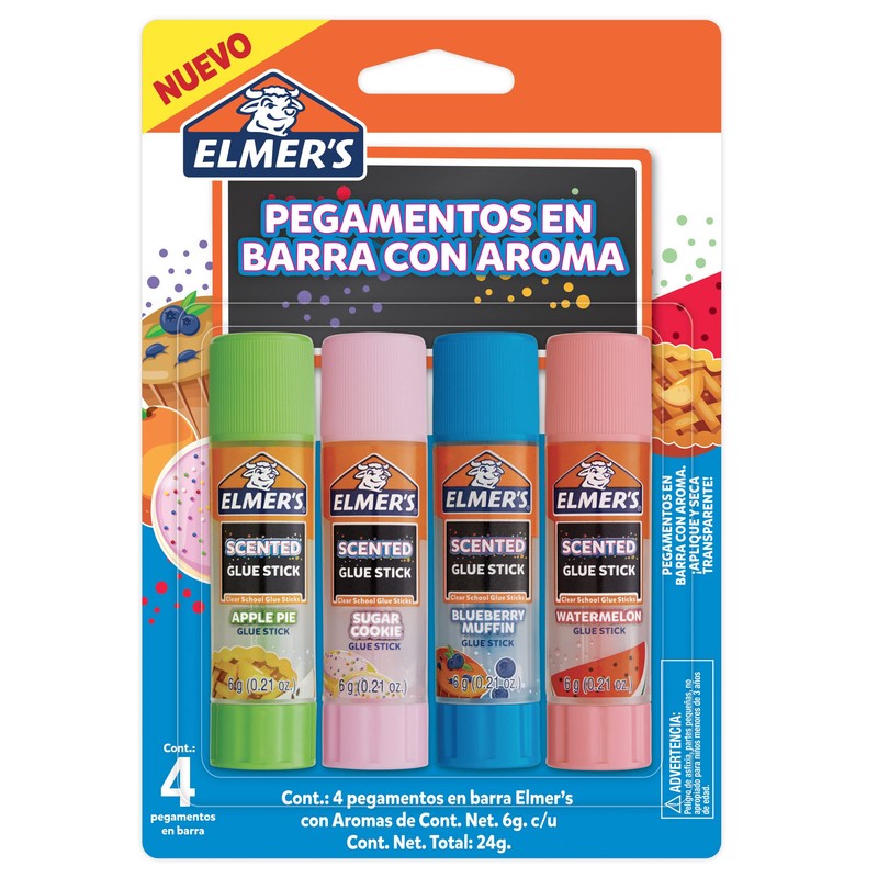 Elmer's® Barras de Pegamento, con Aroma, Seguro, No Tóxico, para