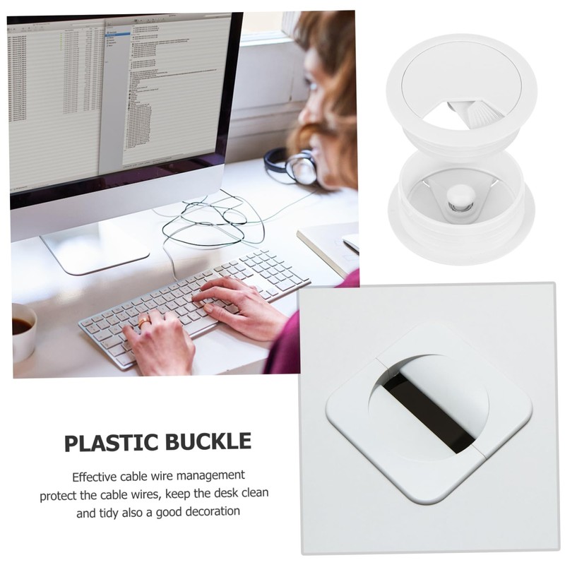 SHINEOFI 6Pcs Cable Grommet Wire Hole Cover Desk Cable Organizer