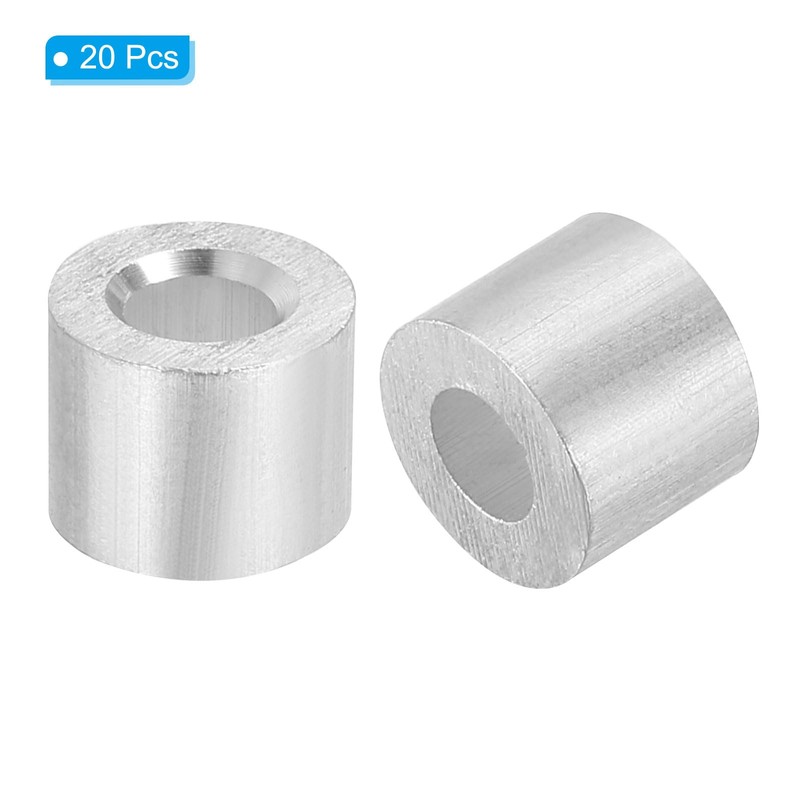 PATIKIL 20pcs 5mm Wire Rope Stop Sleeves Aluminum Crimp Loop
