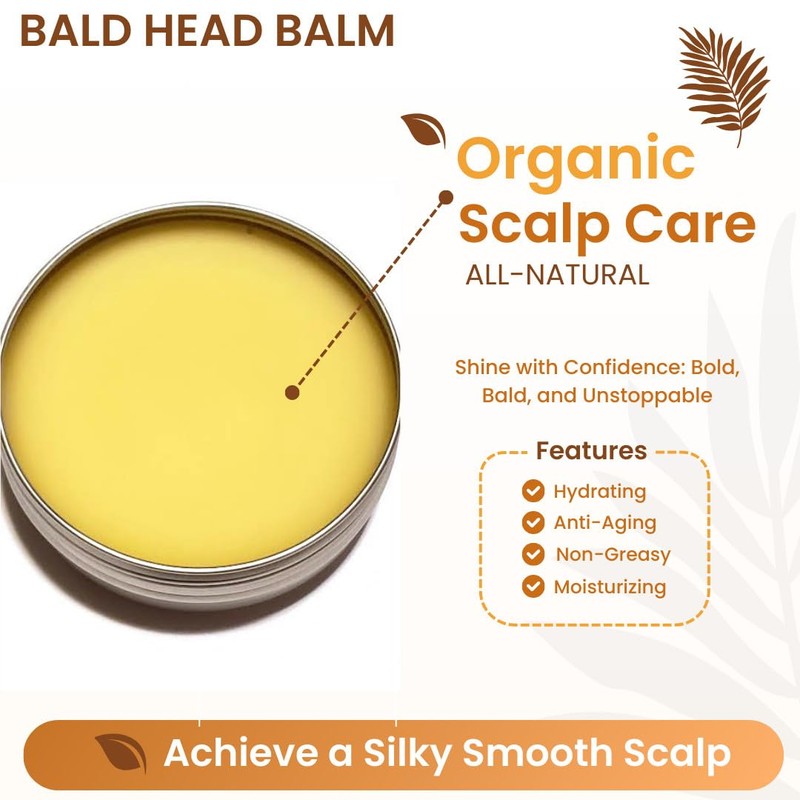 Bald Head Moisturizer. Soothes and Conditions the Scalp. Creamy Balm