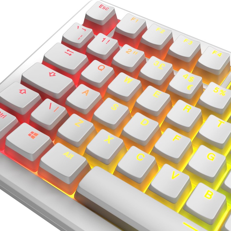 Glorious Gaming GPBT Aura RGB Keycaps: Pudding Style Keycaps, Double-Shot