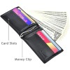 Kinzd Mens Slim Leather Front Pocket Wallet RFID Money Clip