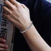Qumfole Bracelets for Men-Stainless Steel Fold Over Clasp Franco Chain