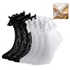 Gearmax 6 Pairs Vintage Ankle Socks Lace Ruffle Frilly Socks