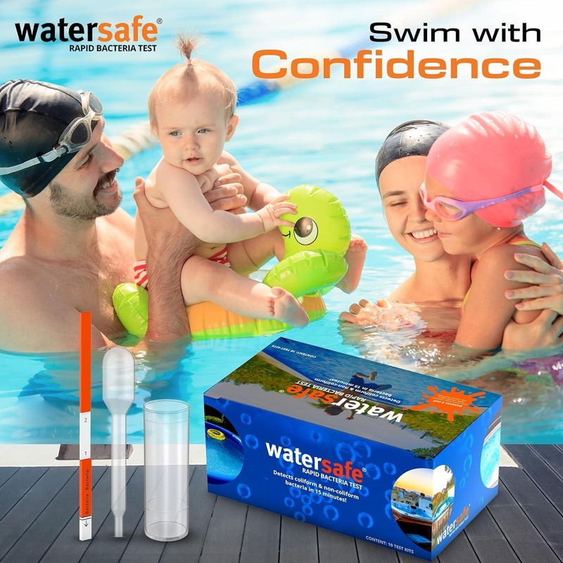 Watersafe Rapid Bacteria Test 10-Pack. Detects E.coli, Pseudomonas in 15