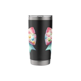 Bow Coquette Ribbon Happy Easter Day Bunny Stainless Steel Insulated Tumbler