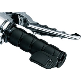 Kuryakyn 6340 Premium ISO Handlebar Grips for Throttle and Clutch: Universal Fit for Motorcycles with 1" Diameter Bars, Gloss Black, 1 Pair