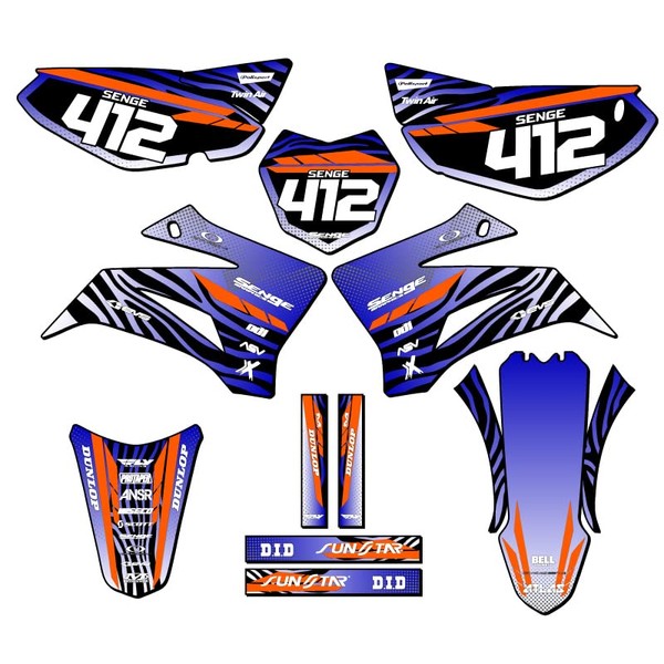 2008-2025 TTR 125 Tigre Blue Senge Graphics Complete Kit with
