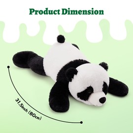MorisMos Giant Panda Teddy Stuffed Animal Toy,80 cm Black White Kawaii Panda Plush Cuddly Presents for Girls Boys Girlfriend Kids Birthday Party Decoration