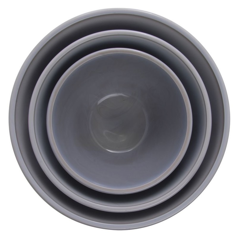 Mosser Glass Vintage Mixing Bowl Set Grey Marble