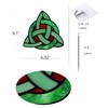 HAOSUM Celtic Trinity Knot Stained Glass Window Hanging,St Patrick's Day