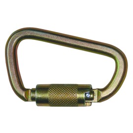 FallTech 8445 Steel Carabiner - Compact Twist Lock, 7/8" Opening, 3,600 lb Gate, Gold