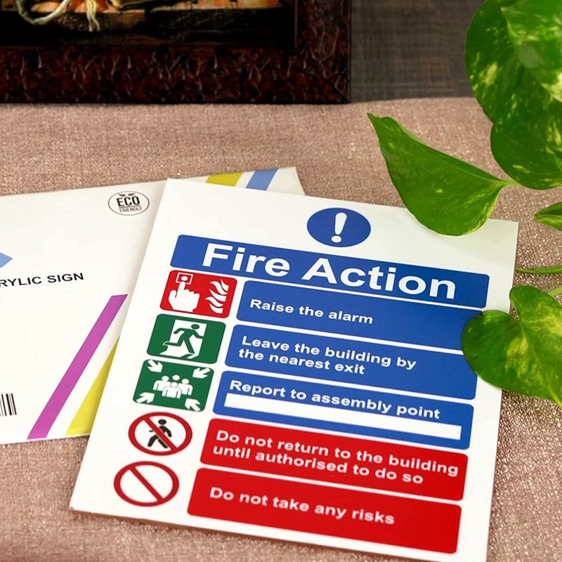 Stcky Fire Action Notice Vinyl Sign - 15 x 20
