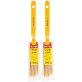 Wooster Brush Q3208-1 Softip Angle Sash Paintbrush, 1-Inch , White (Two Pack)