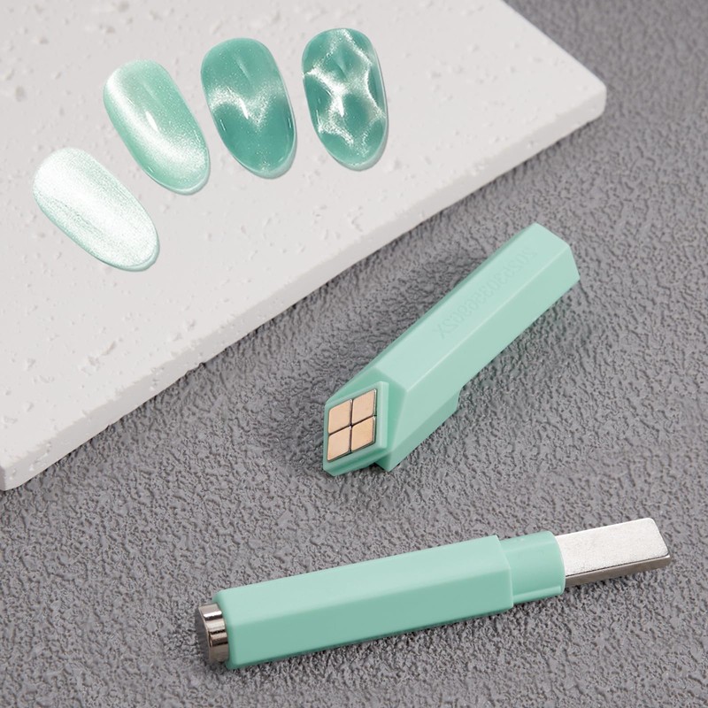 1 Piece Green Cat Eye Magnet for Nails, 4-in-1 Removable