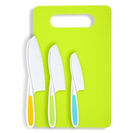 Kids Knife Set for Real Cooking, Toddler Kitchen Tools, Montessori Cooking Set for Toddlers, Ensiven Kid Safe Kitchen Set, Kids Cutting Board and Knife Set, Toddler Safe Kitchen Tools(basic kit-b)