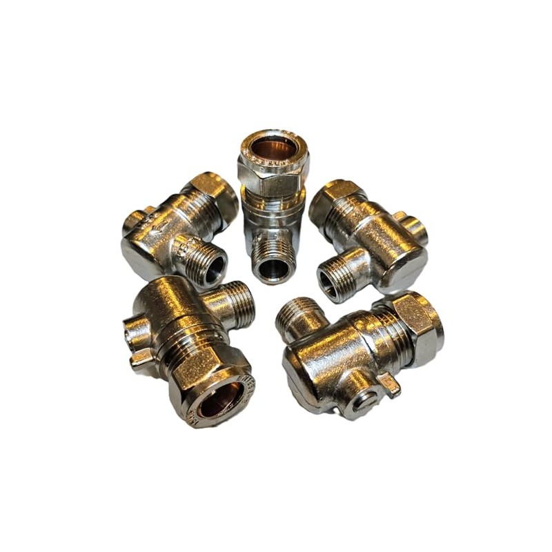 TC Chrome 15mm x 3/8" Angled Flat Faced Isolating Valve
