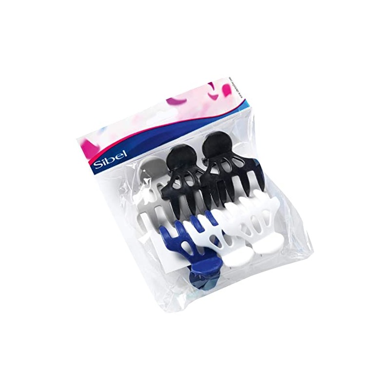Sibel Roller Clips schwarz, weiß, blau, grau, 1er Pack, (1x