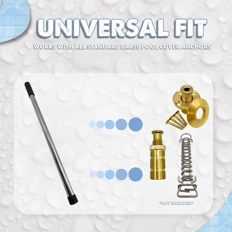 Poolzilla 35" Stainless Steel Extra Long Installation Rod for Brass