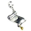 Queenberry Sterling Silver Scroll Diploma European Style Dangle Bead Charm