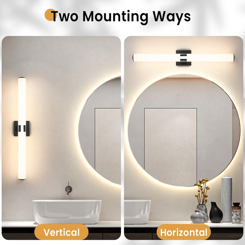 AIJIASI Black Bathroom Vanity Light Fixtures, 31 inch Modern Bathroom