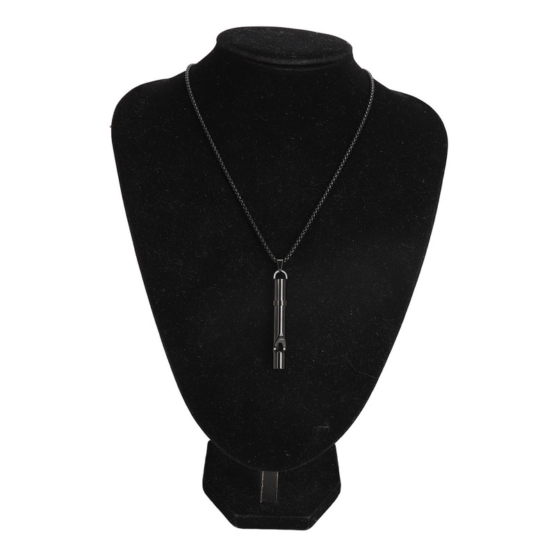 Breathing Necklace Reducing Stress Whistle Shape Steel Meditation Anxiety Necklace