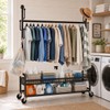 ANJIYP Rolling Clothes Drying Rack with Lockable Wheels, Heavy Duty