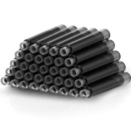 Amaxiu 36 Pcs 3.4mm Fountain Pen Black Ink Cartridges - International Standard Refills Compatible With 3.4mm Bore Diameter Calligraphy Pens
