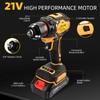 Cordless Drill Set, 21V Power Drill, Double 2000mAh Batteries Electric