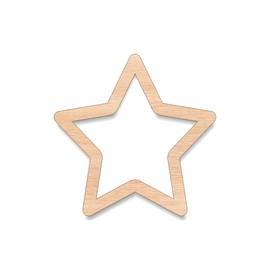 Unfinished Wood for Crafts - Star Outline Shape - Large & Small - Pick Size - Unfinished Wood Cutout Flag Freedom USA America Texas Night Sky - Various Size, 1/8 Inch Thickness, 1 Pcs