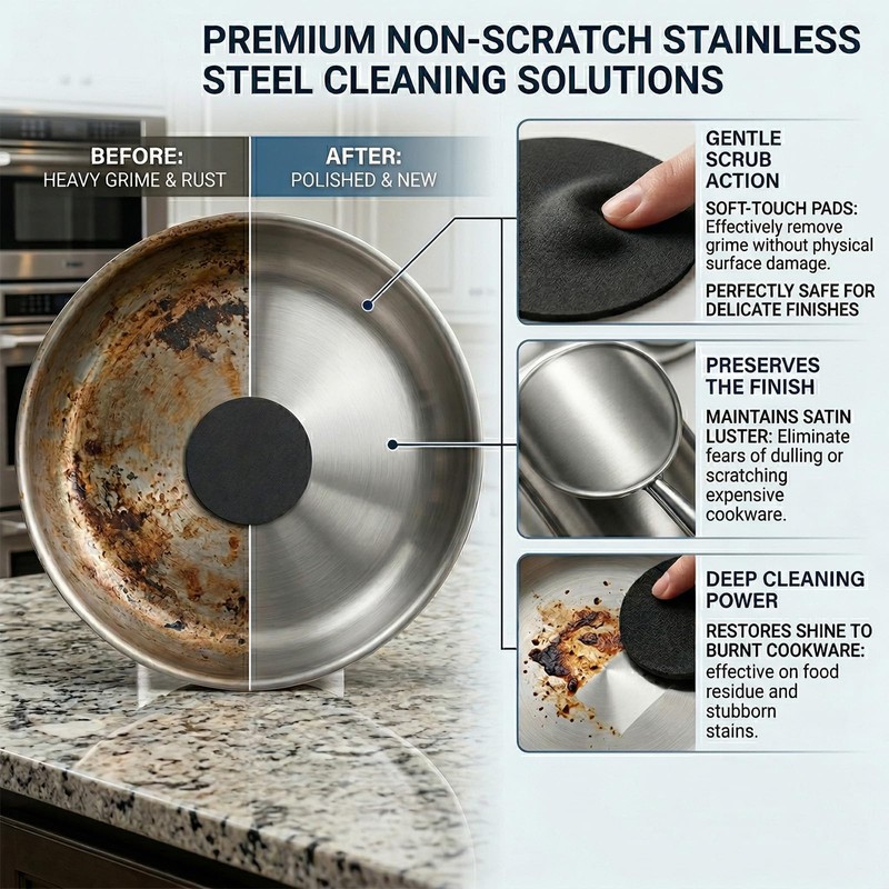 for Stainless Steel, Removes Burnt-On Stains for Stainless Steel Surfaces,