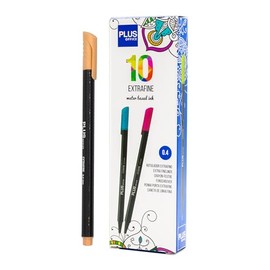Plus Office 10 Fine Tip Felt Tip Pens 0.4mm Ideal for Writing, Painting and Drawing School Pens Fine Tip Coloured Ink Water Based Ink