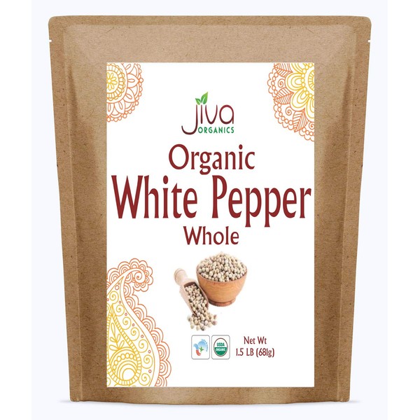 Pimienta blanca entera 1 libra de Jiva Organics