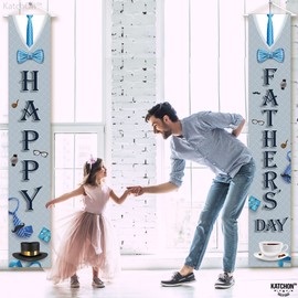 KatchOn, Happy Fathers Day Banner - 72x12 Inch, No DIY | Large Fathers Day Door Banner for Happy Fathers Day Decorations | Happy Fathers Day Sign, Fathers Day Backdrop | Fathers Day Party Decorations