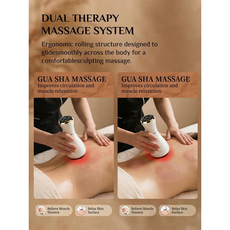 Electric Cupping Massager for Body with Suction, Red Light &
