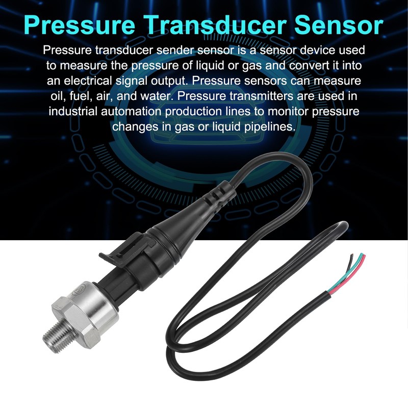sourcing map Pressure Transducer Sender Sensor with Connector, 1/8" NPT