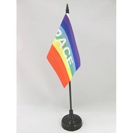 AZ FLAG - Table Flag Rainbow Peace - 15 x 10 cm - Peace Table Flag 10 x 15 cm - Flags