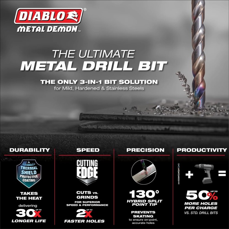 Diablo Metal Drill Bit 1/2