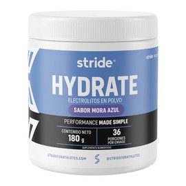 STRIDE Hydrate Electrolitos en Polvo Sabor Mora Azul  36 Porciones  500 mg Sodio por Porcin  Sin Azcar ni Caloras  Hidratacin para Entrenamiento      