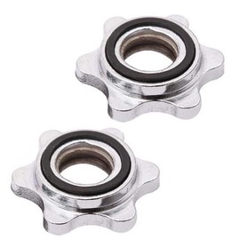 lasenersm 2 Pieces Hex Nuts Spin-Lock Collars Screw Anti-Slip Spin-Lock Collar Screw Barbell Spin-Lock Collar Screw Clamps for Barbell Dumbell Weight Lifting 2.5 cm, Silver