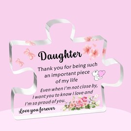 SDOFY Daughter Gifts - Puzzle Acrylic Plaque Daughter Birthday Gifts, Gifts for Daughter, Birthday Gifts for Daughter Christmas Daughter Gift