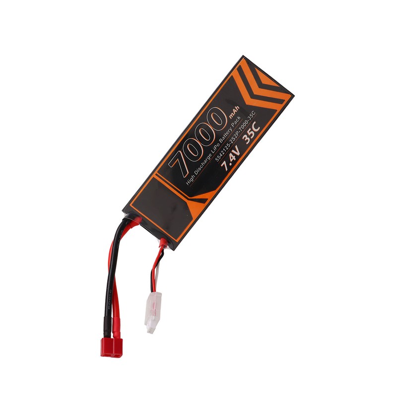 7000mAh Lipo Battery 35C Discharge Rate 7.4V 2S2P T Shape