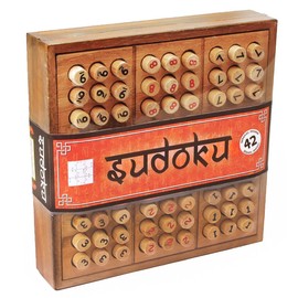Logica Spiele Art. Sudoku aus Holz - Mathematisches Rätselspiel - Aller Schwierigkeitsgrade - Inklusive Broschüre mit 42 Rastern